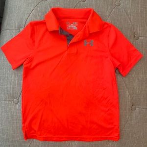 Boys Under Armour Neon Orange Polo - Small